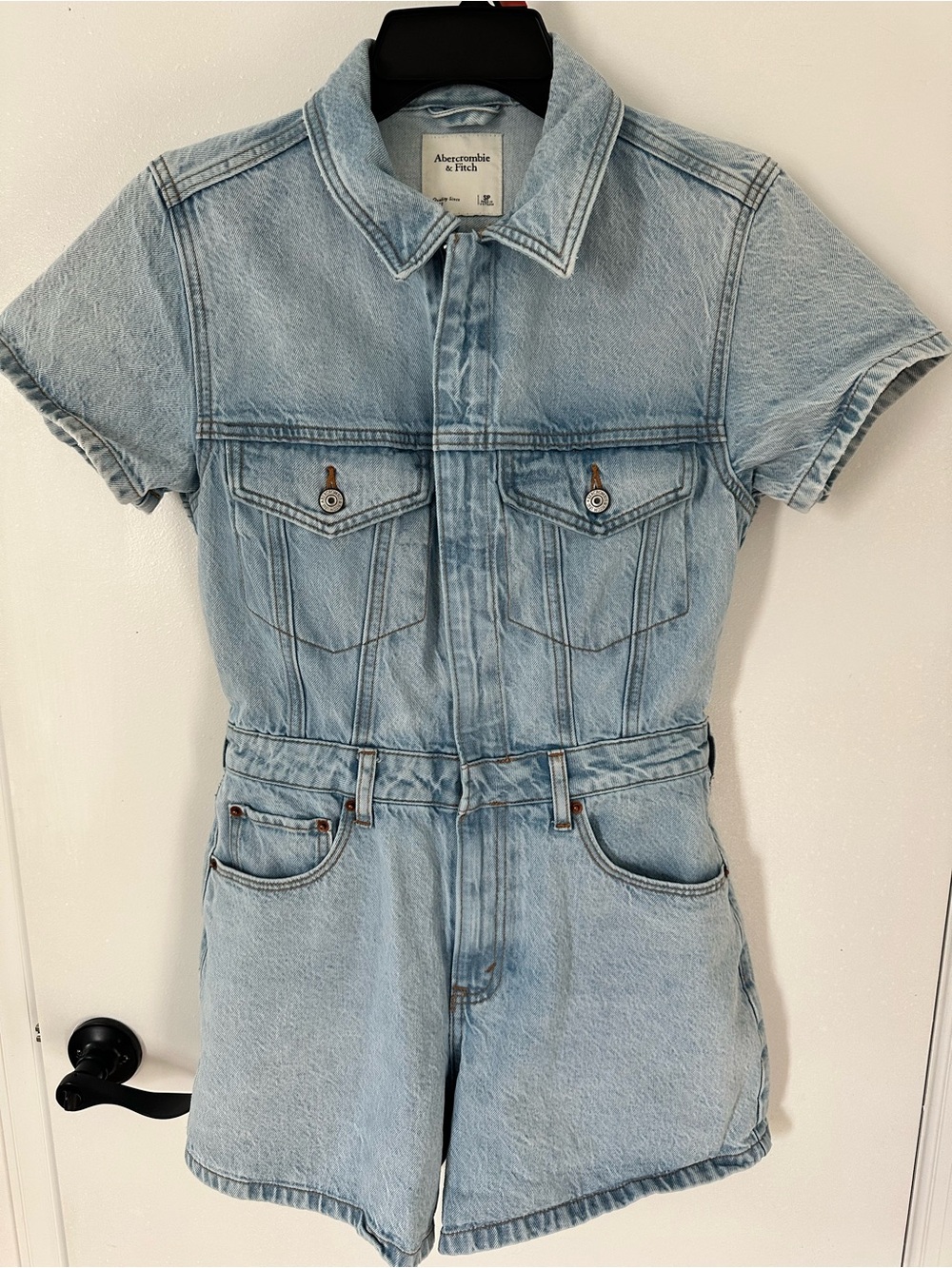 Abercrombie & Fitch Light Blue Denim One-Piece Romper